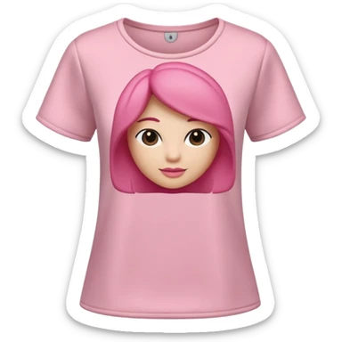 A 3D cartoon rose-pink women’s top with short sleeves, soft fabric texture, gentle lighting, isolated on plain background, Memoji-style. sticker