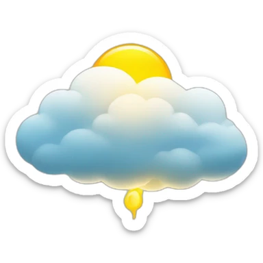 cloud with sun sticker