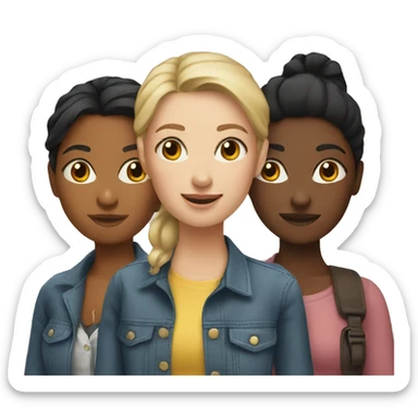 Three female friends sticker