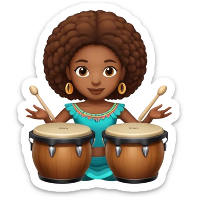 black girl playing bongos sticker