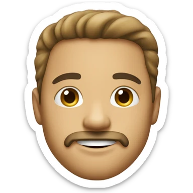 "Hi AI, please create an emoji with a goatee. It should have a friendly, smiling face and a small, stylish goatee on the chin. Thanks!" sticker