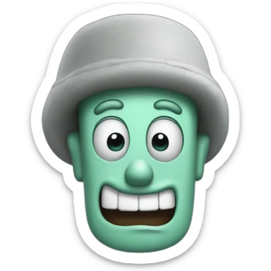 3D Emoji Squidward from spongebob's sticker