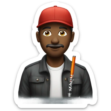 Men with cap and a vape  sticker