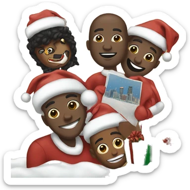 South African/Chicago Christmas happy holidays card sticker