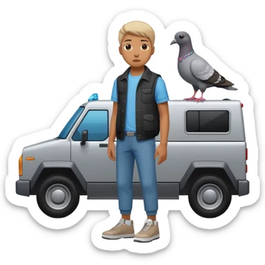 Pigeon + Cybertruck + Shoes = Piccone Macchina sticker