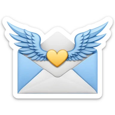 Envelope with wings sticker