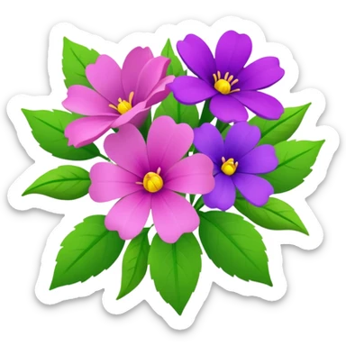 Bouquet of pink, purple, and green flowers sticker