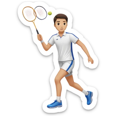 badminton player seen from back, no racket, legs semi-bent sticker