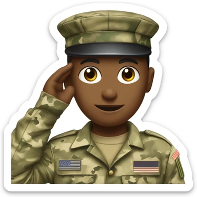 Army soldier, saluting ￼ sticker