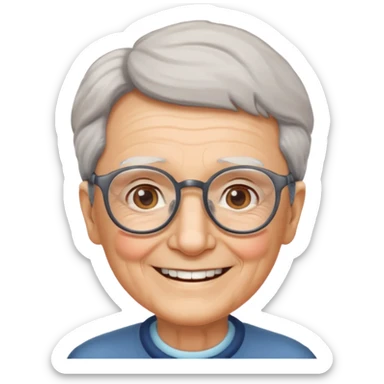 elderly with glasses sticker