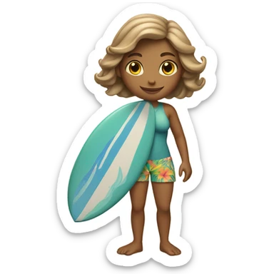 Surfer girl with a headset sticker