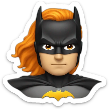 Batman avec des cheveux volumineux orange sticker