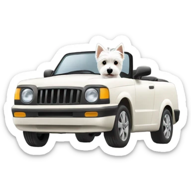 westie terrior driving sticker