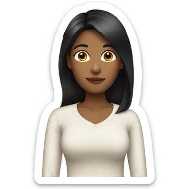Mom  with black straight hair sticker