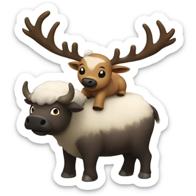 Appa from avatar flying on a reindeer sticker