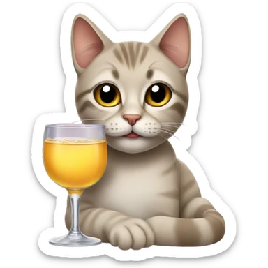 Cat drinking tequila sticker