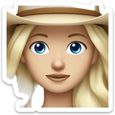 Pretty white girl blue eyes cowgirl  sticker
