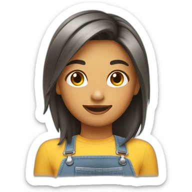 Fille avec une friteuse sur ces cheveux sticker