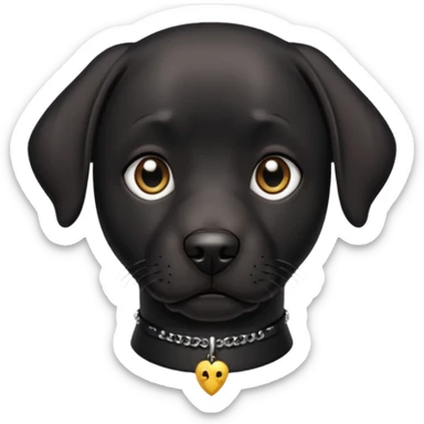 Sad black lab dog wearing gothic accessories  sticker