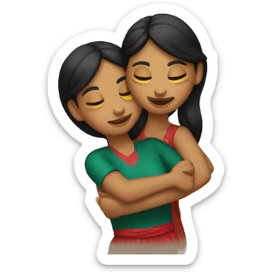 Hugging  Mexican sisters sticker