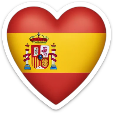 spain flag inside a heart sticker