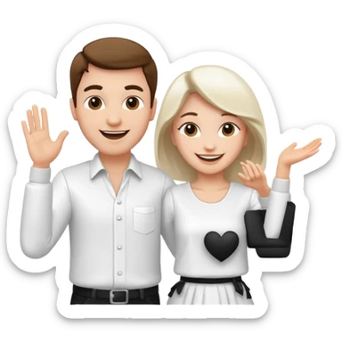 Man and woman dancing white sticker