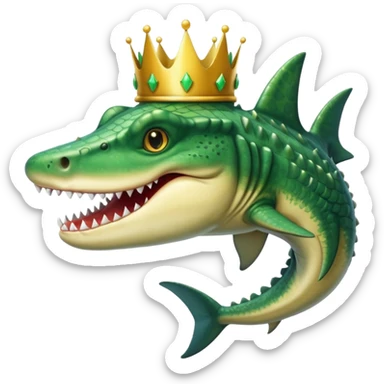 croc/shark combined with crown sticker