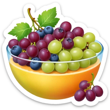 Fruit salad with: grapes and blueberries  sticker