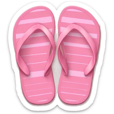 flip flops, colour pink with light rose stripes.  sticker