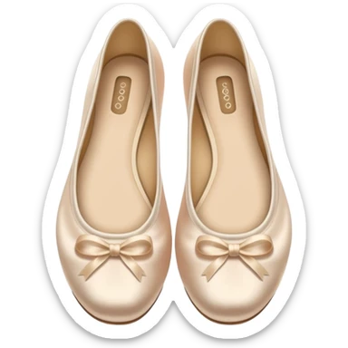 Beige realistic silk ballerina shoes sticker