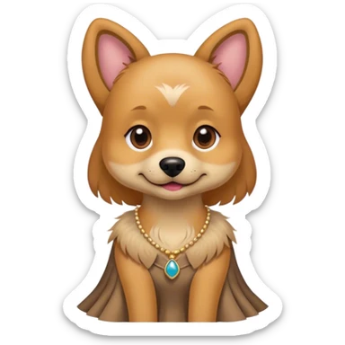 Doggie in a dress sticker