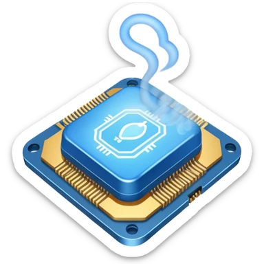 blue smoke coming out of a microchip sticker