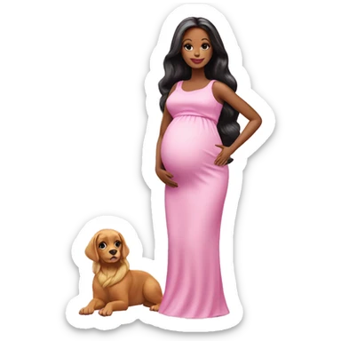 A pregnant barbie sticker