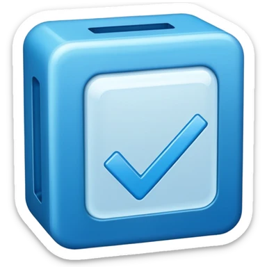 Checkmark in blue box sticker