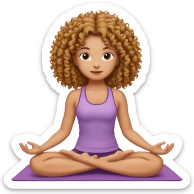 A curly girl doing yoga sticker