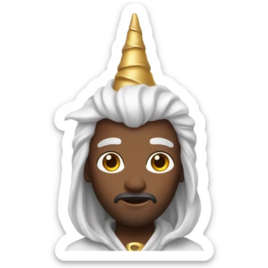 wizard with a unicorn horn sticker