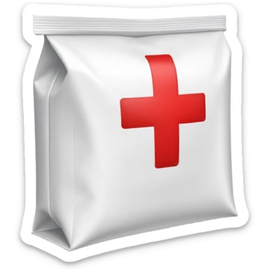 Discreet medical packet for intimate health clinic with small red cross and heart symbol, sealed packet sticker