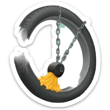 Barfing Spinning tire swing sticker