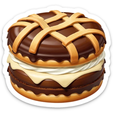 Chocolate and cream pastry  sticker
