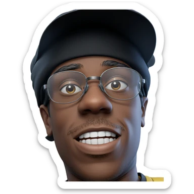 realistic meme of boy with hat sticker