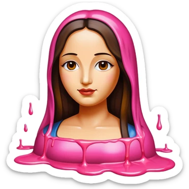  SPAM meat melted pink dripping sauce Monalisa sticker
