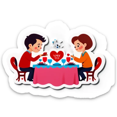 Valentines dinner sticker