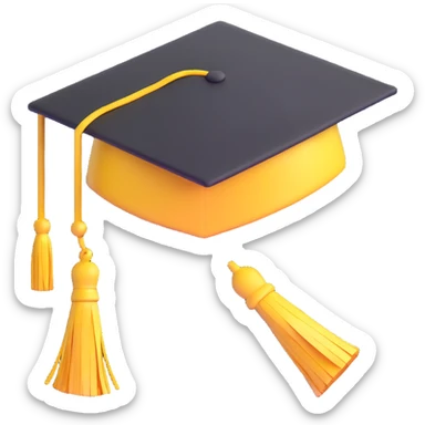 yellow graduation cap with a single tassel sticker