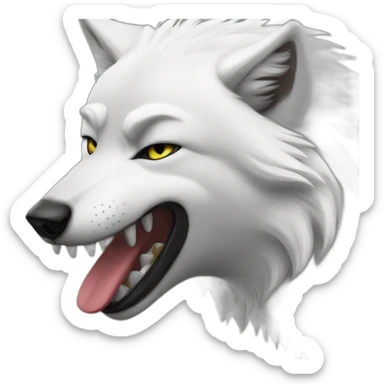 white wolf slurping a bobba sticker