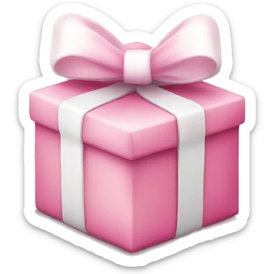 cute pink christmas gift with white bow sticker