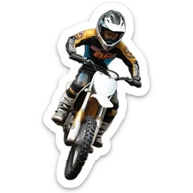Dirt bike on one wheel sticker