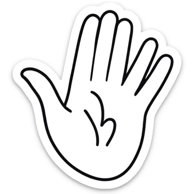 Fineline hand heart  sticker