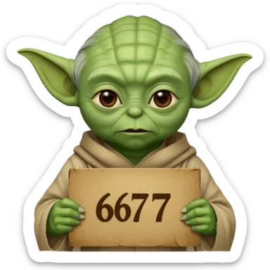 Yoda with the text 67  sticker