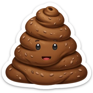 Poop with no face  sticker