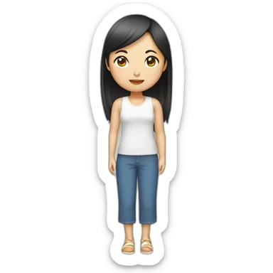 Fille asiatique sticker